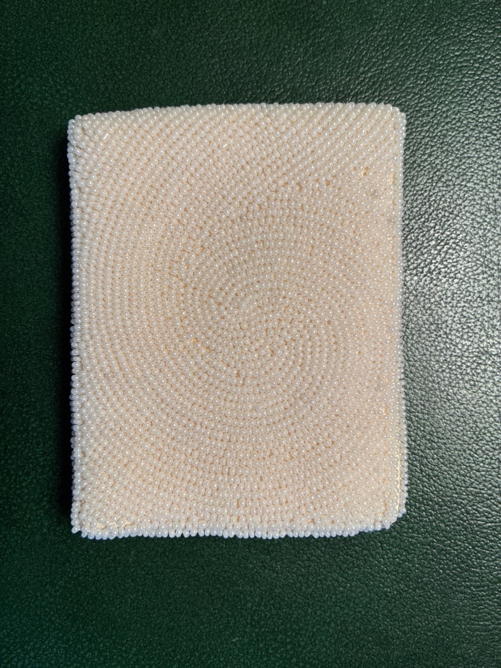 Bonwit Teller white beaded billfold / wallet